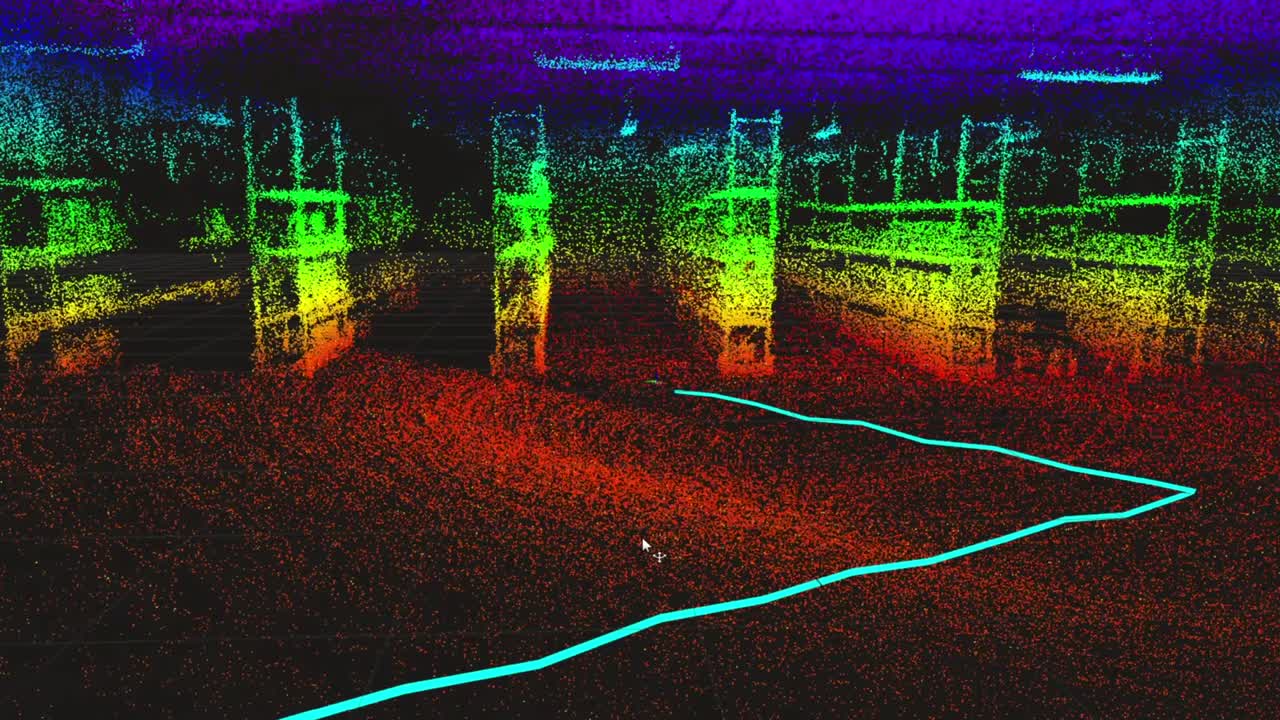 FAST-LIOがオフィス環境の地図を生成していく様子のサムネイル