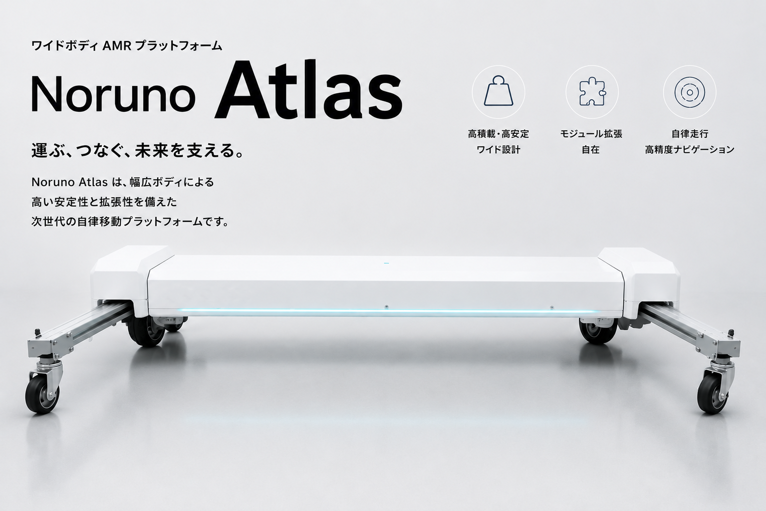 ワイドボディAMRプラットフォーム Noruno Atlas のコンセプトイメージ